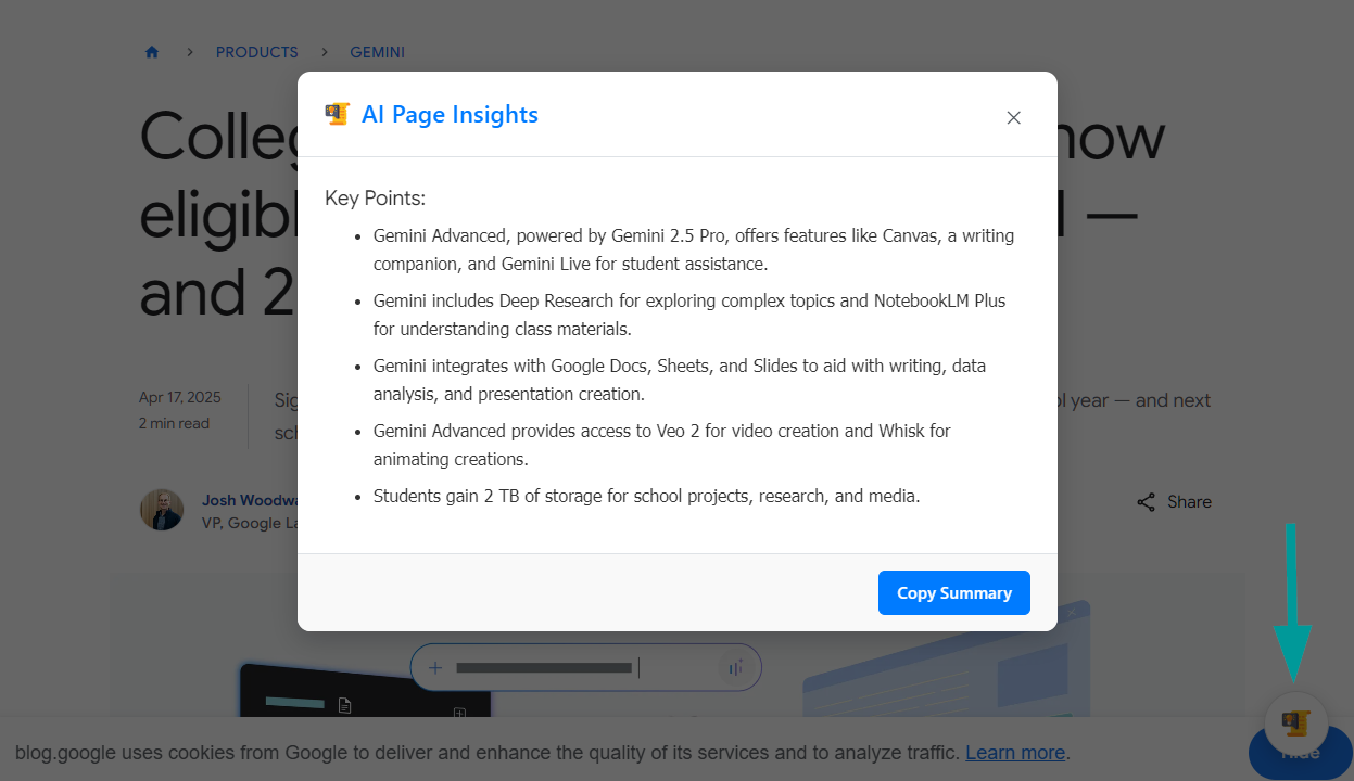 Summary in action